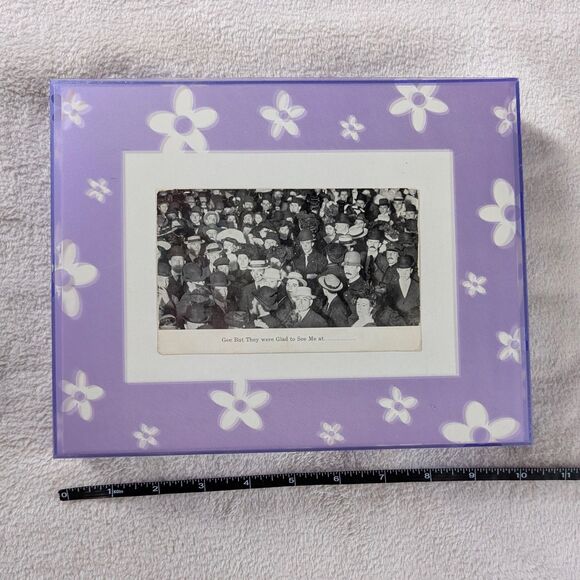 Thick Floral Border Plastic Photo Frame 8x10 Purple White Vintage Y2K - Picture 5 of 5
